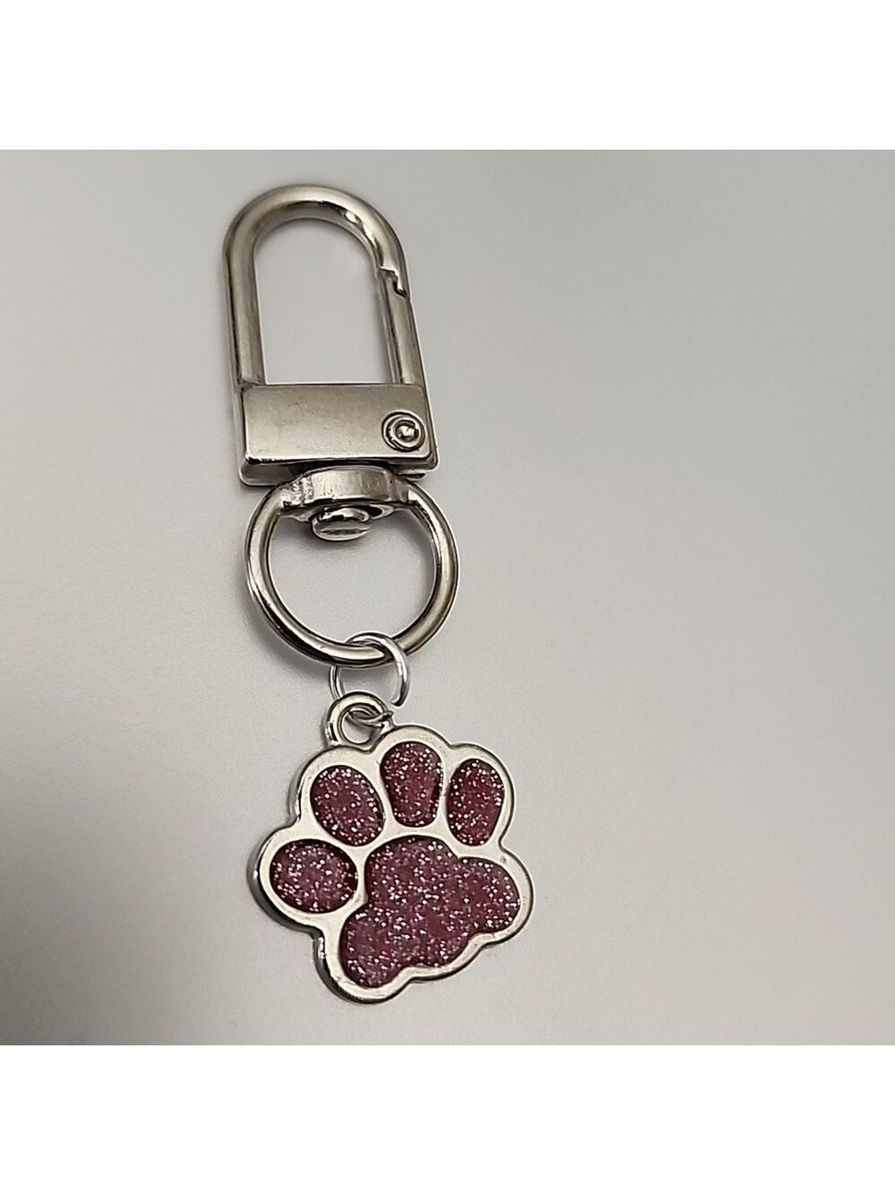 Sparkle Paw Print  ZIPPER Pull purse charm Or Charm bracelet Lobster claw